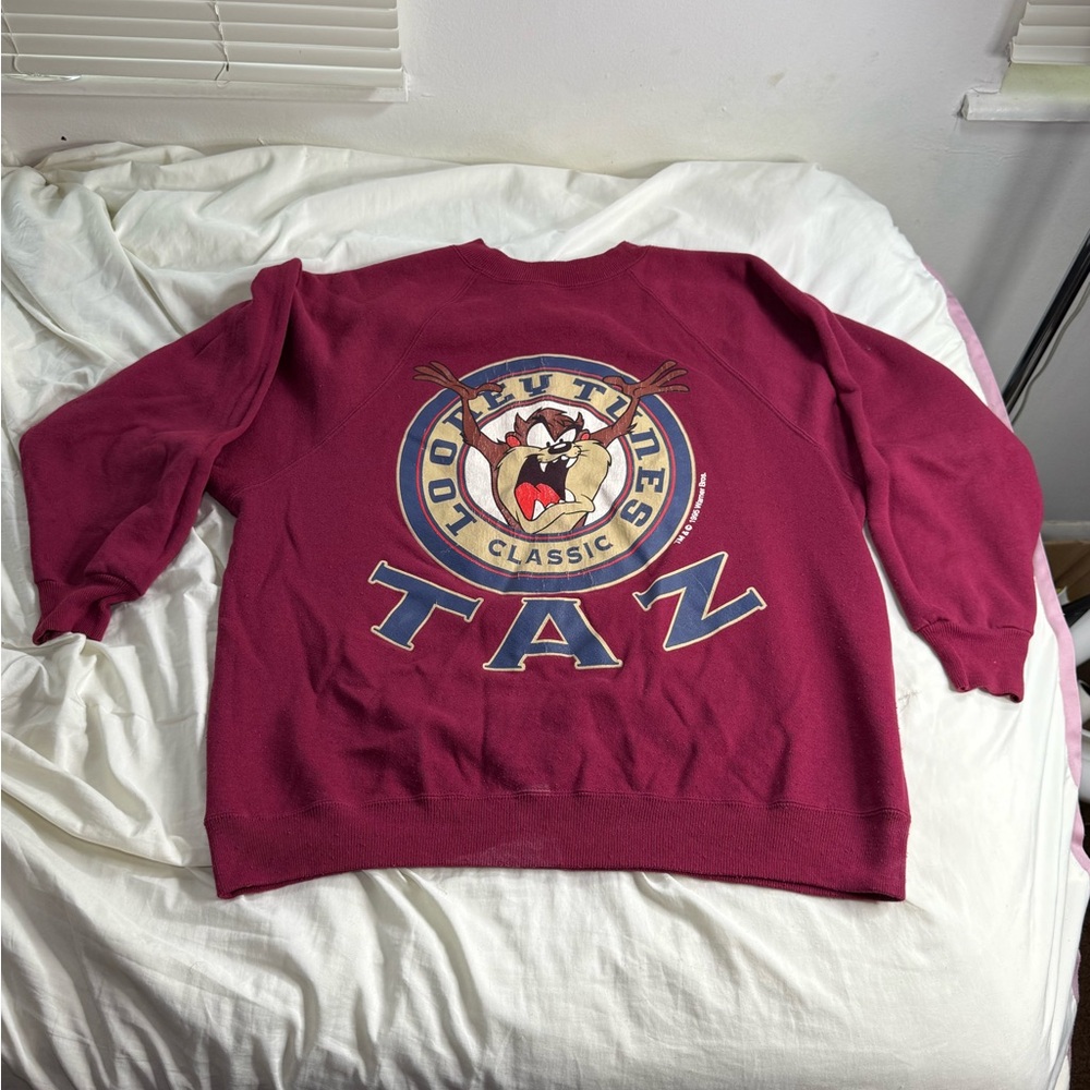 VTG 95 Warner Bros. Taz Maroon Crewneck Sweater (Men’s XL)